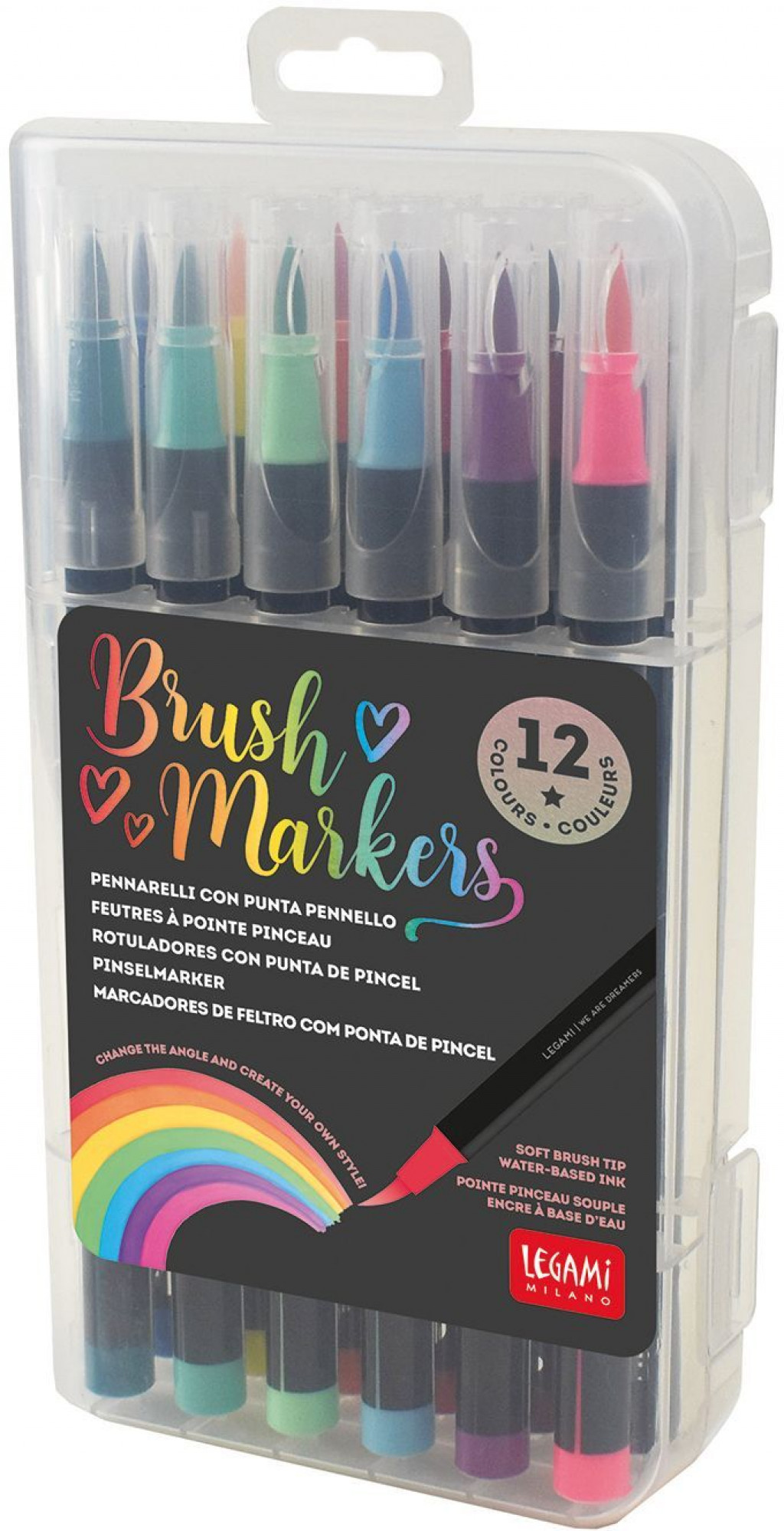 Legami Súprava fixiek Legami Brush Markers Legami Set Of 12 Brush Markers - Brush Markers - Bright Colours
