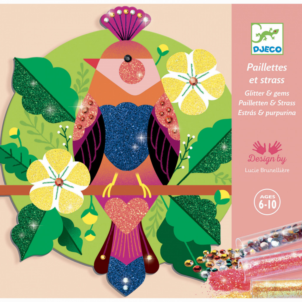 DJECO Paradisio: trblietky a drahokamy (malé, umelé) - dotváranie medailónov