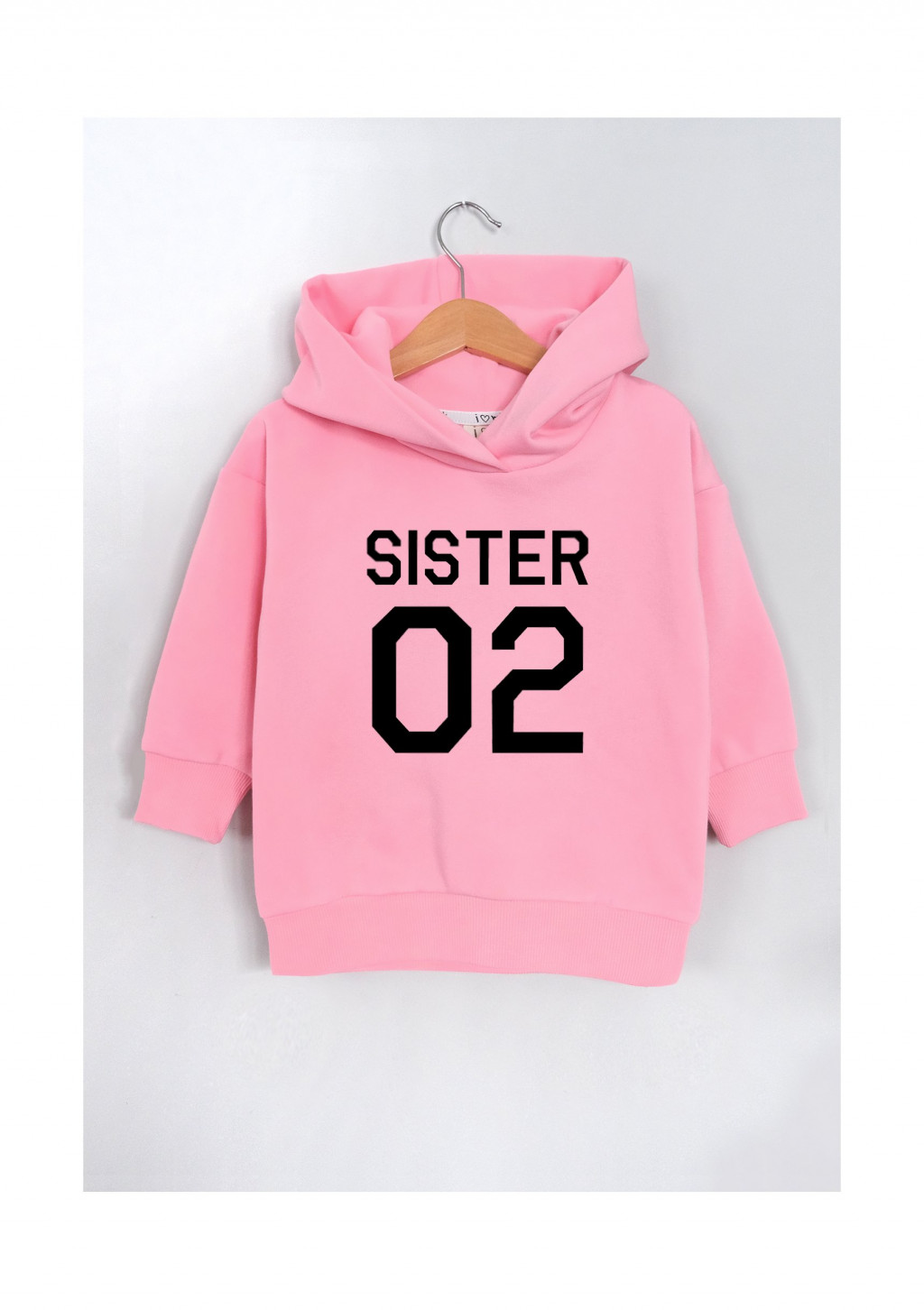 I love milk Dětská růžová mikina Sister 02