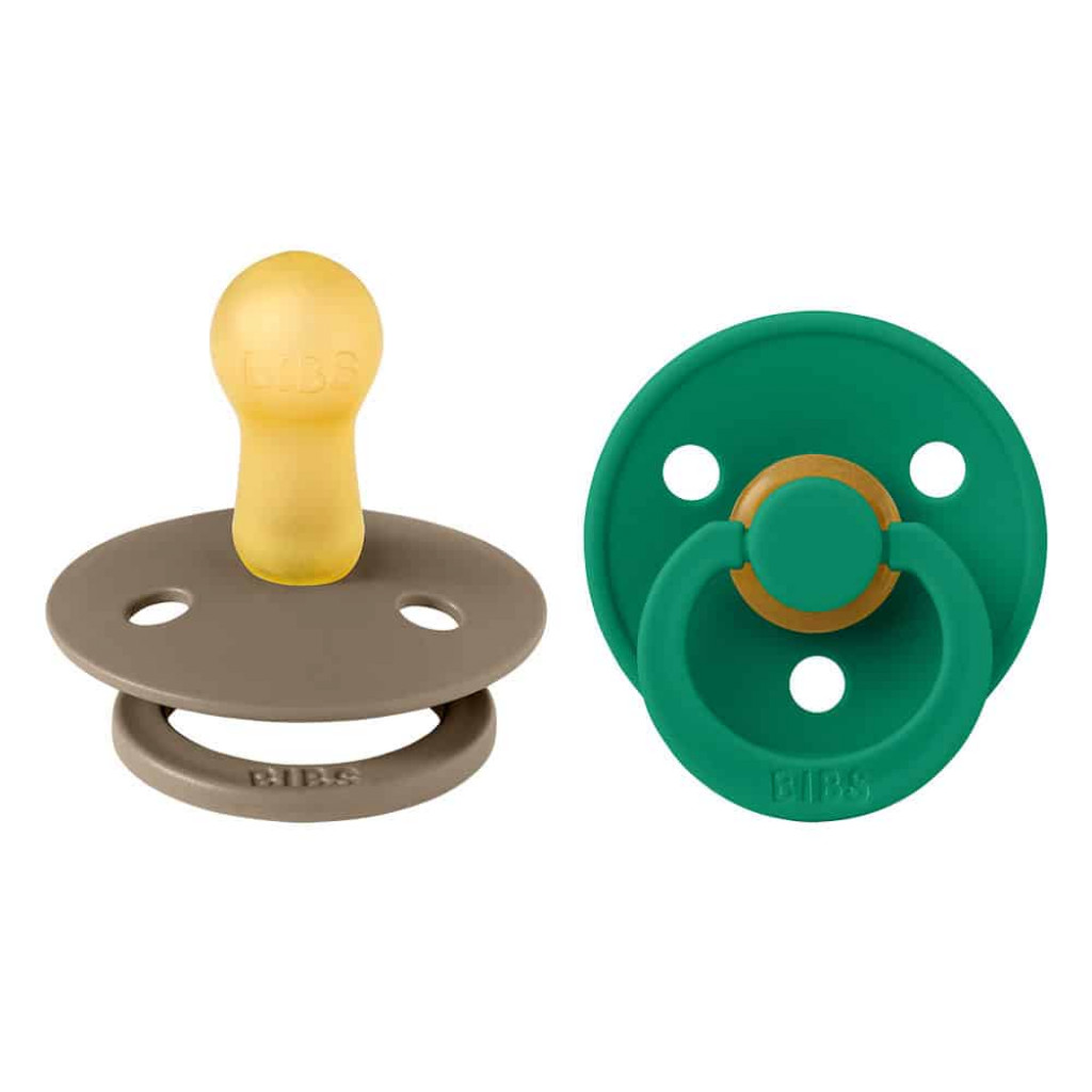 BIBS BIBS Colour cumlíky z prírodného kaučuku 2ks - veľkosť 2 (Dark Oak / Evergreen)