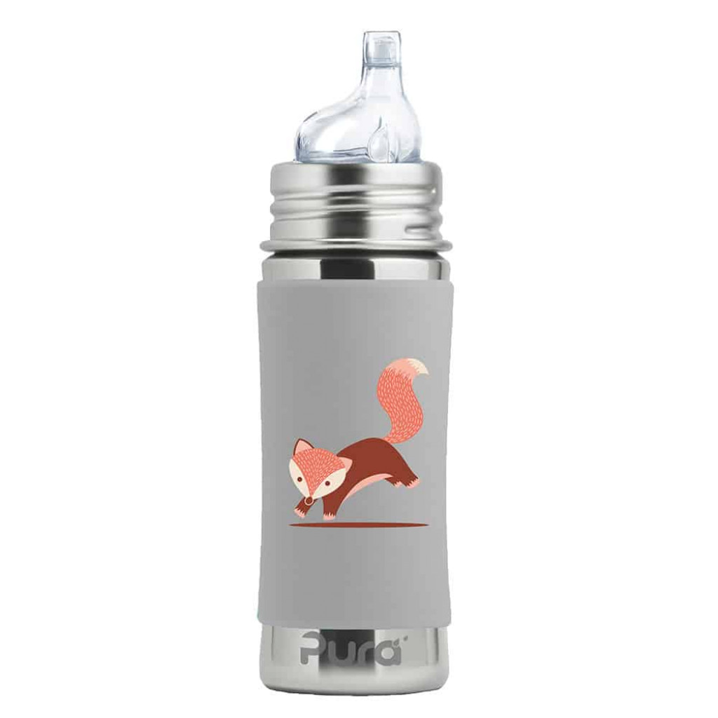 Pura Pura® nerezová fľaša s náustkom 325ml (Fox)