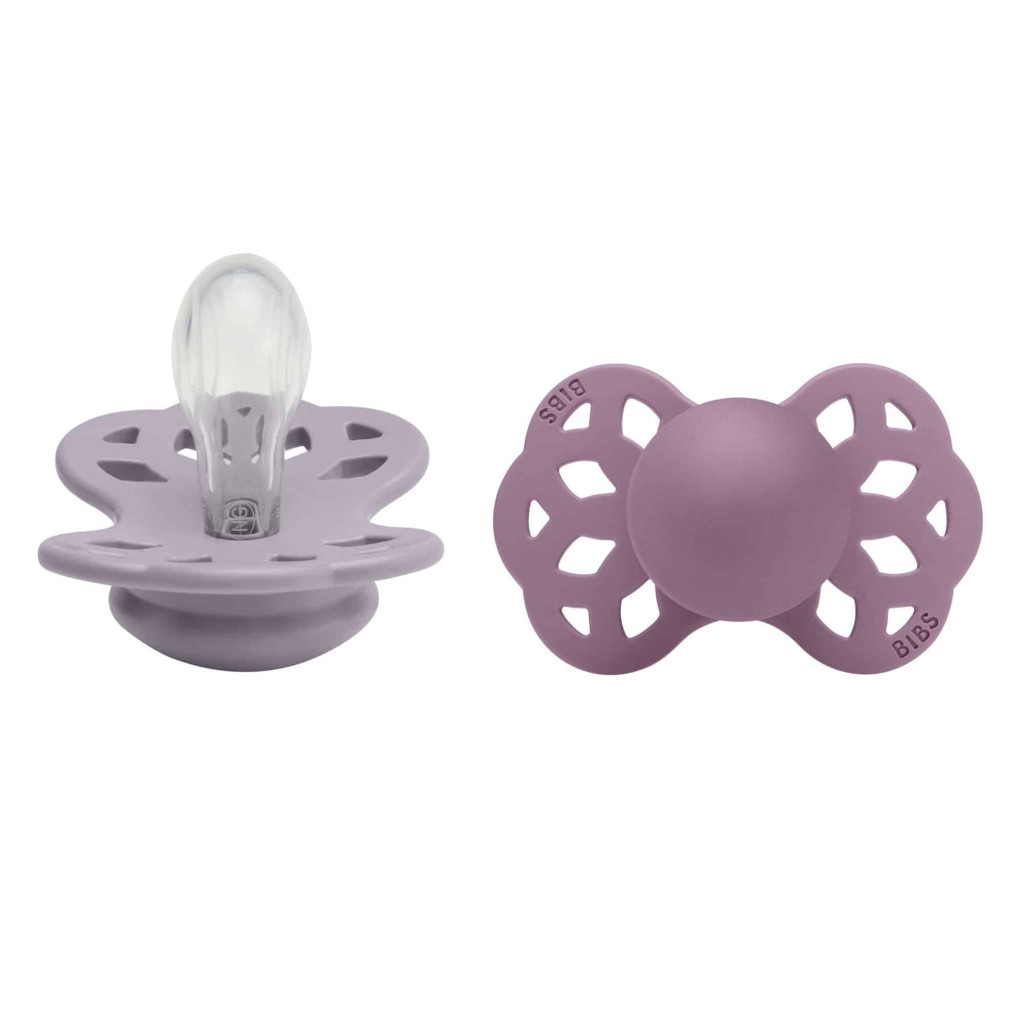 BIBS BIBS Infinity symetrické cumlíky zo silikónu 2ks - veľkosť 1 (Fossil Grey / Mauve)