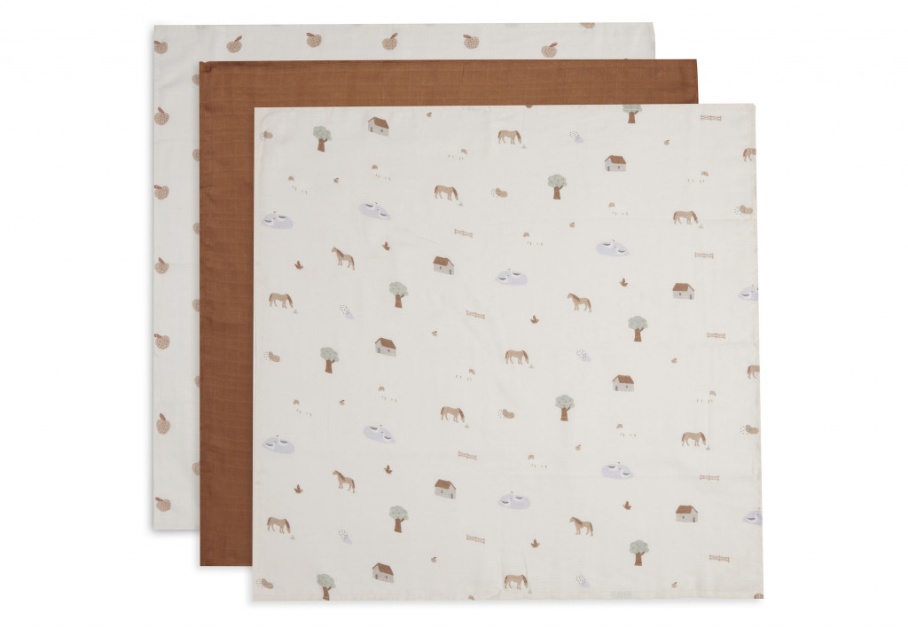 Jollein Pleny 3 ks 70x70 cm Farm