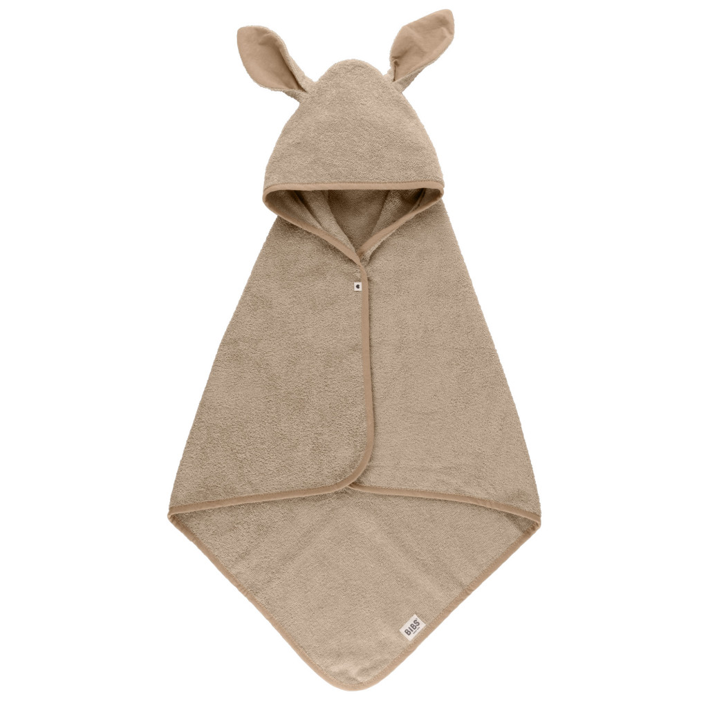 BIBS BIBS Kangaroo osuška s kapucňou z BIO bavlny (Vanilla)