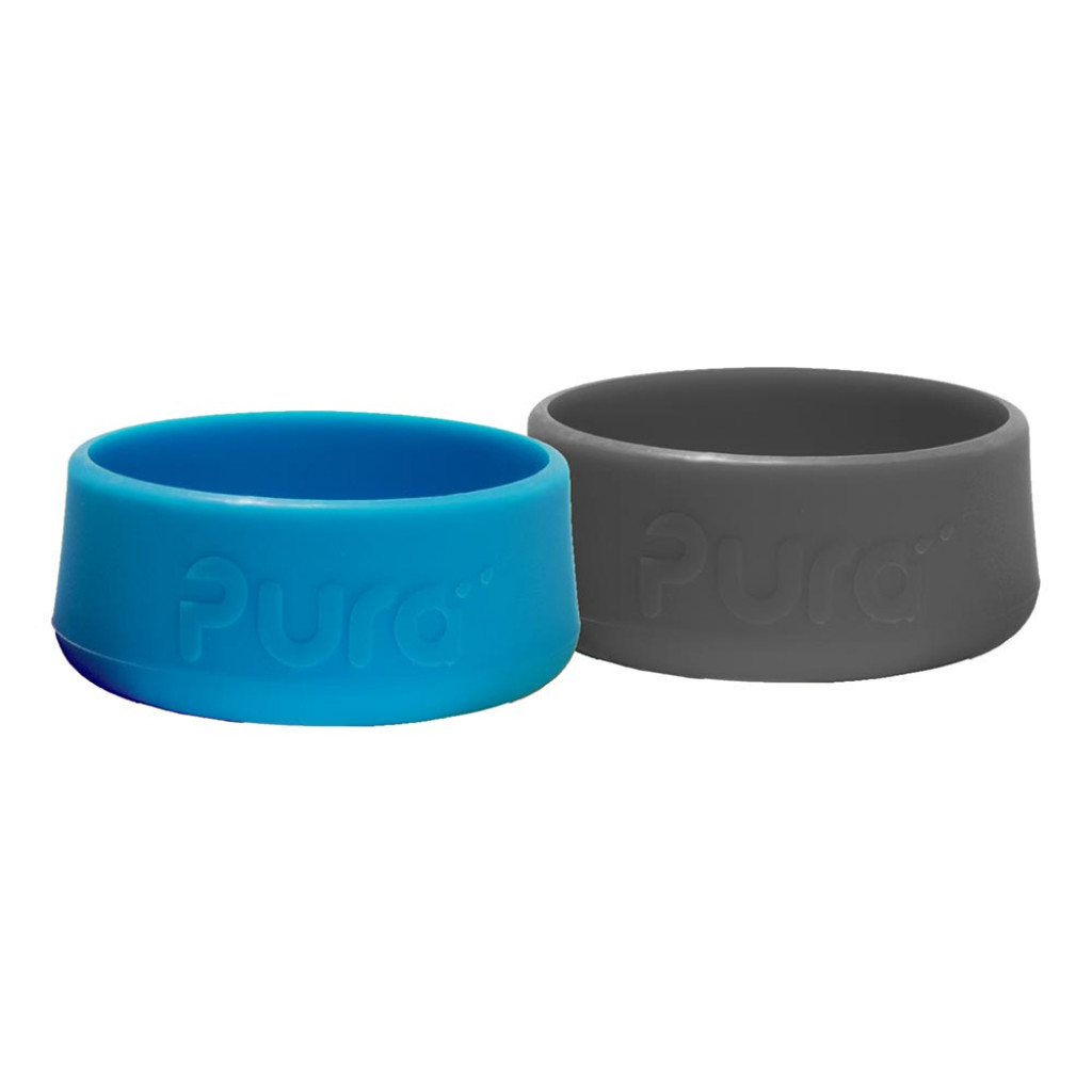 Pura® silikónové chrániče na fľašu 2ks - 150ml, 260ml, 325ml (aqua / sivá)