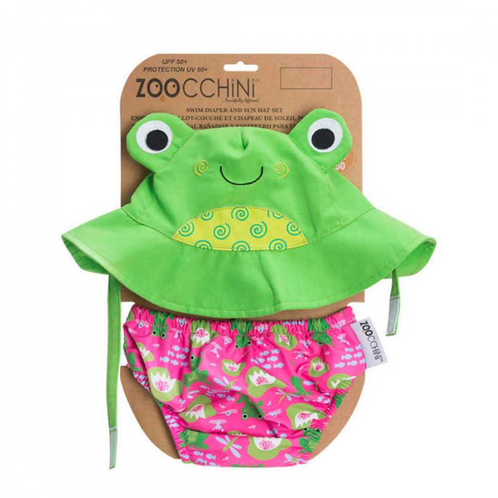 Zoocchini UV Set klobouček a plavky Žabka 6 - 12 m
