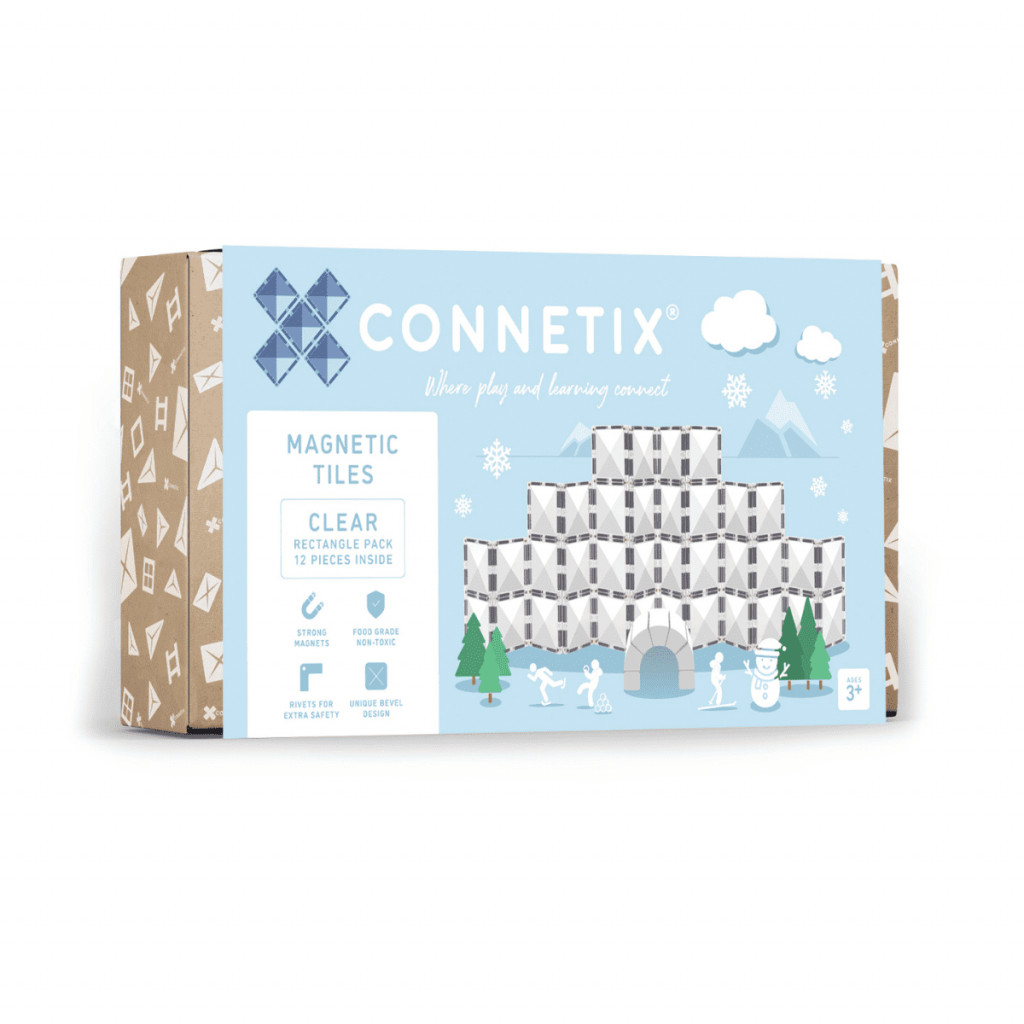 Connetix Magnetická stavebnice - Clear Rectangle Pack 12 ks