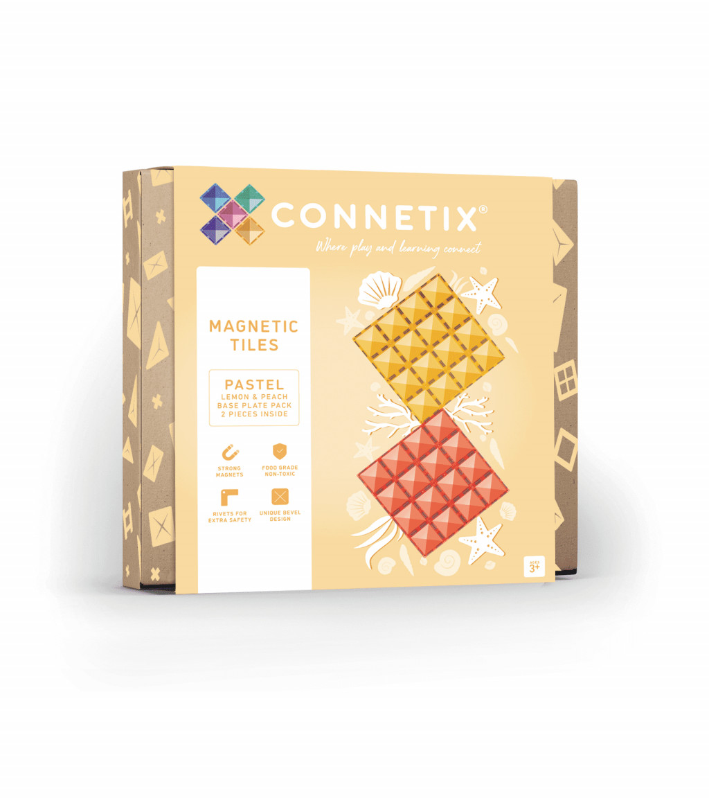 Connetix Magnetická stavebnice - Pastel Lemon & Peach Base Plate 2 ks