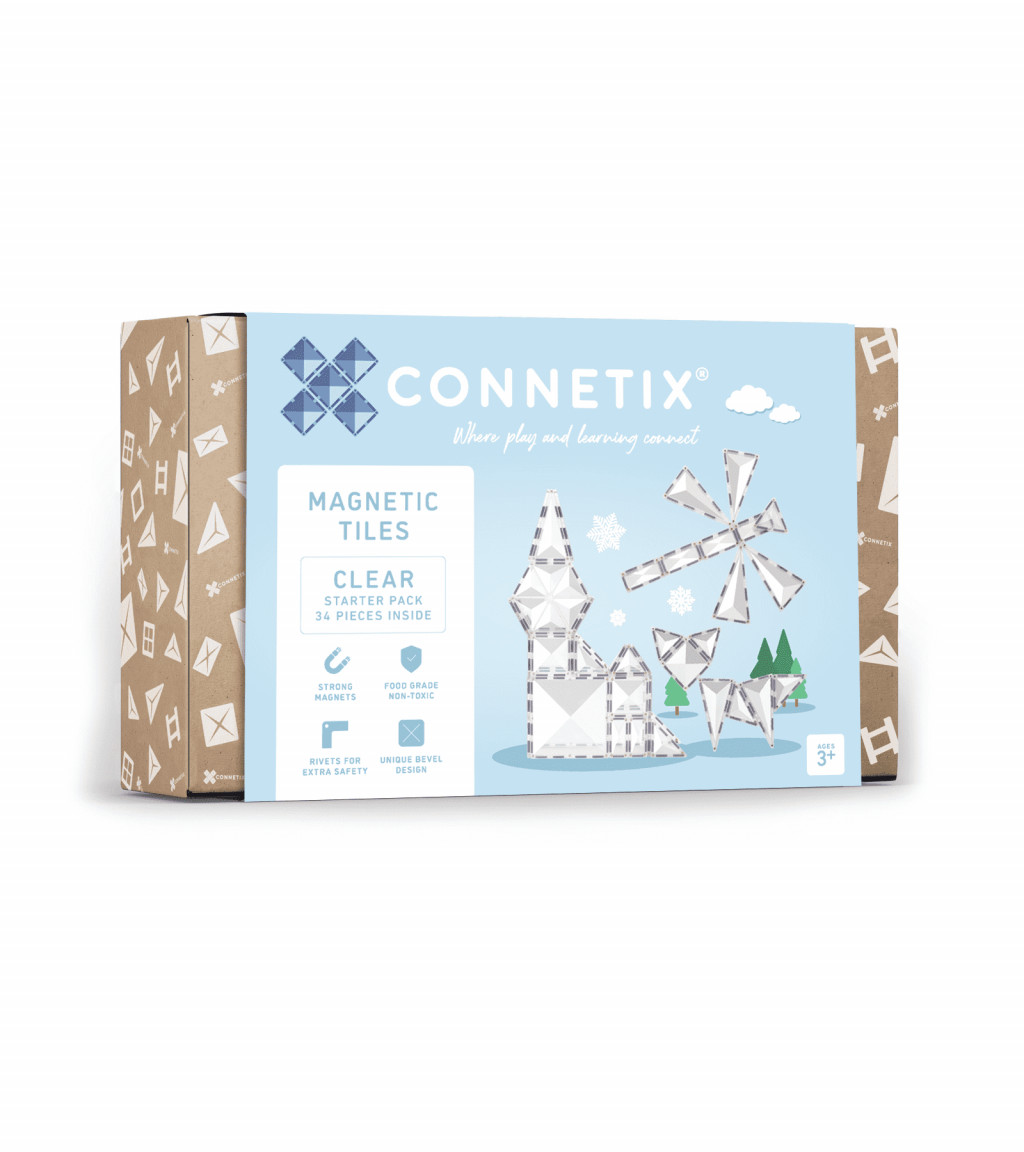 Connetix Magnetická stavebnice - Clear Starter Pack 34 ks