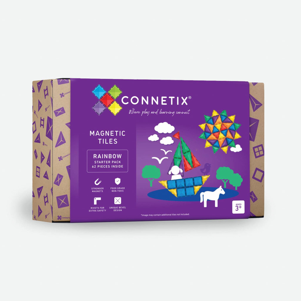 Connetix Magnetická stavebnice - Rainbow Starter Pack 62 ks