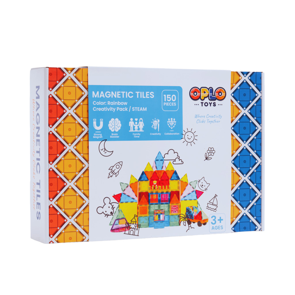Oplo Toys Magnetická stavebnice - Rainbow 150 KS