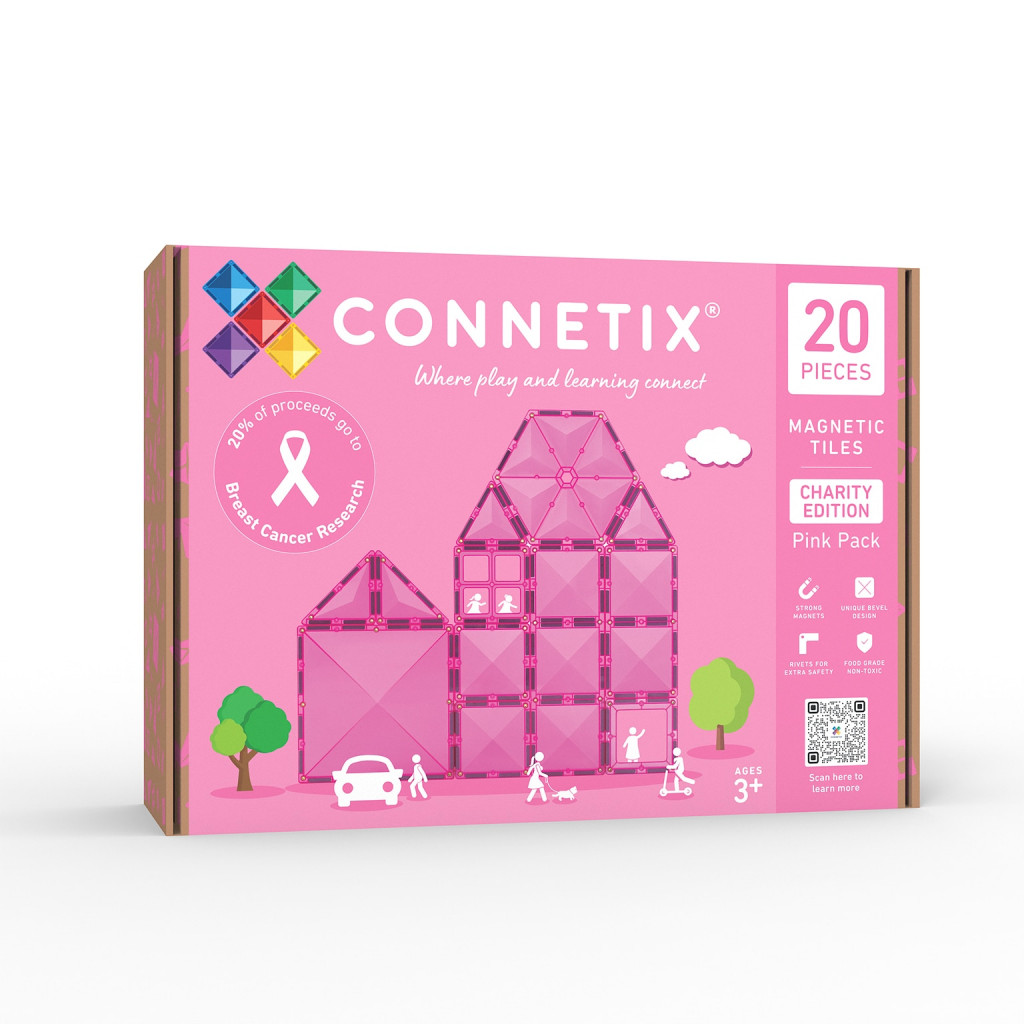 Connetix Magnetická stavebnice - Charity Pack Pink 20 ks