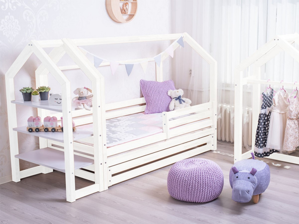 Elis design Domčeková posteľ Premium so šuplíkom biela rozměr lůžka: 90 x 200 cm, šuplík, nožičky: s nožičkami a s šuplíkem, Zábrany: Žádná