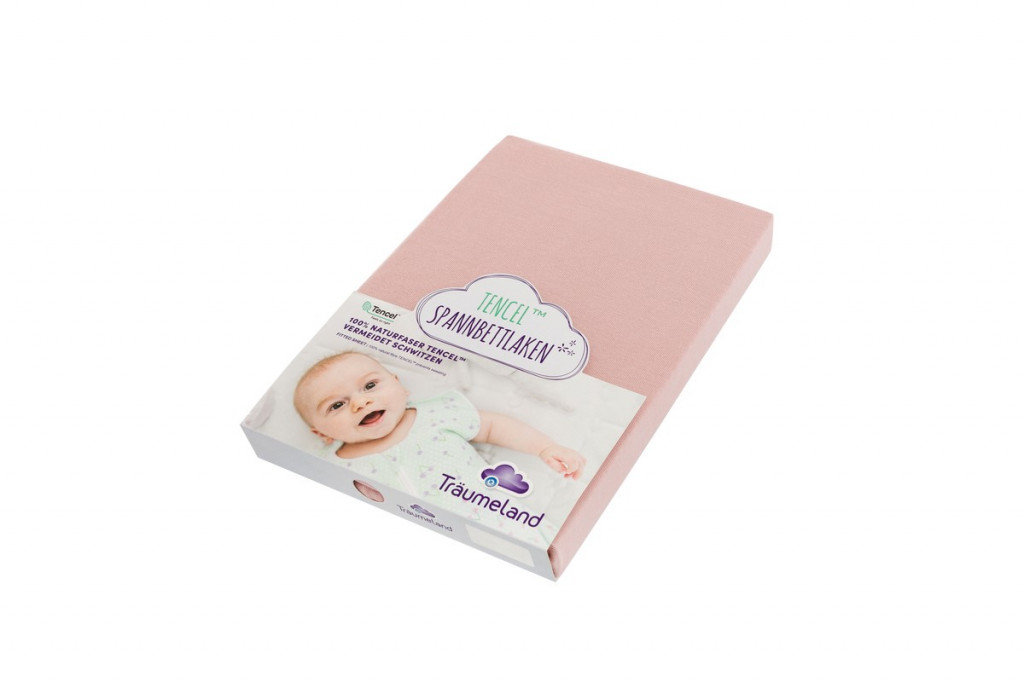 TRÄUMELAND Prostěradlo Tencel 40x90 malve-rose