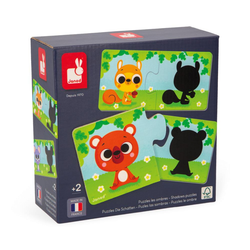 Janod Duonimo Puzzle Nájdi tiene zvieratká 24 ks