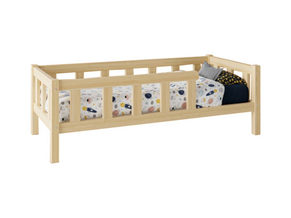 Elis design Detská posteľ so zábranou (plôtikom) - na nožičkách rozmer lôžka: 80 x 160 cm, šuplík, nožičky: s nožičkami, bez šuplíka