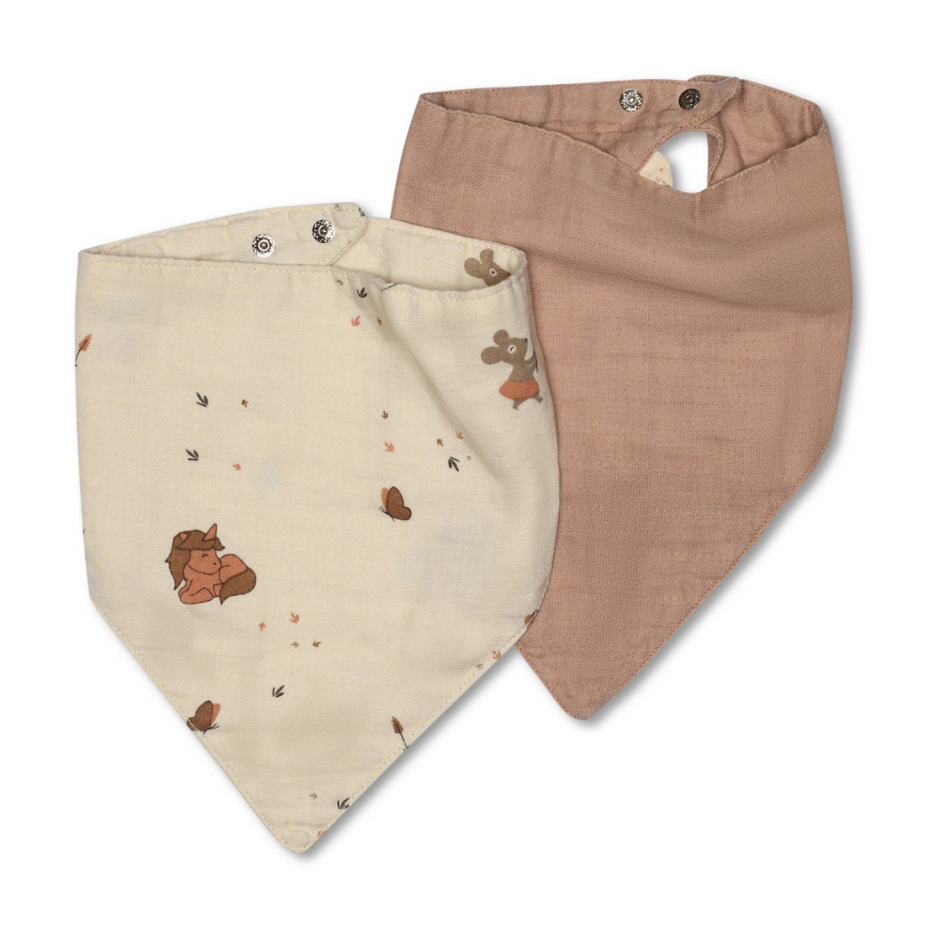 NUUROO Villads Mušelínový bryndáček 2 ks Unicorn/Rose Dust