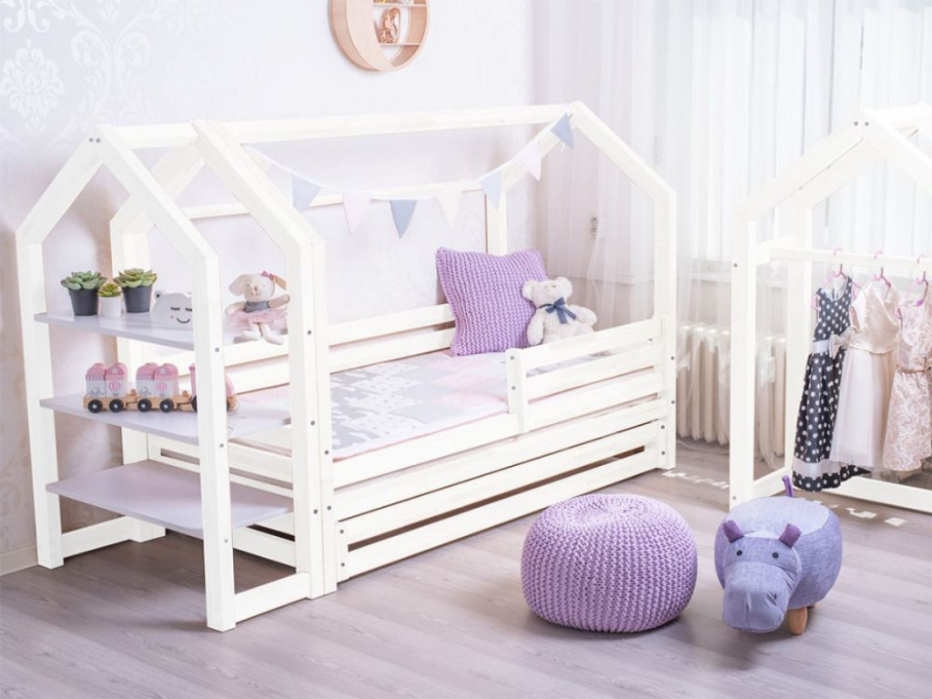 Elis design Domčeková posteľ Premium so šuplíkom biela rozmer lôžka: 140 x 200 cm, šuplík, nožičky: s nožičkami, bez šuplíka, zábrany: žiadna