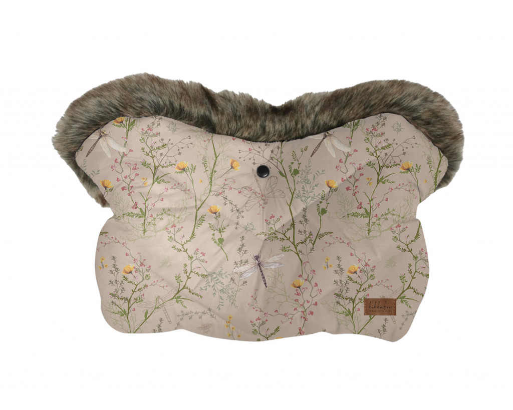 KikkaBoo Rukavice na kočárek Luxury Secret Garden Beige