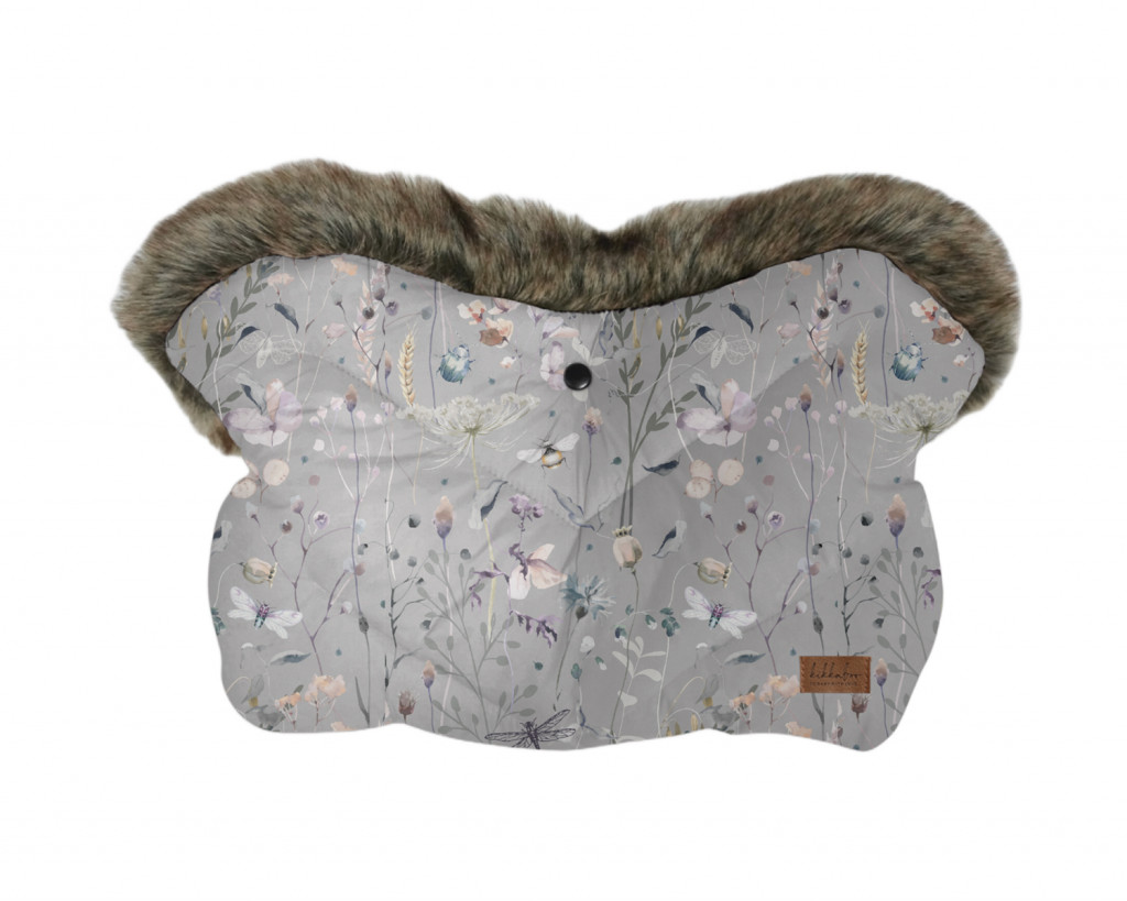 KikkaBoo Rukavice na kočárek Dreamy Fields Grey