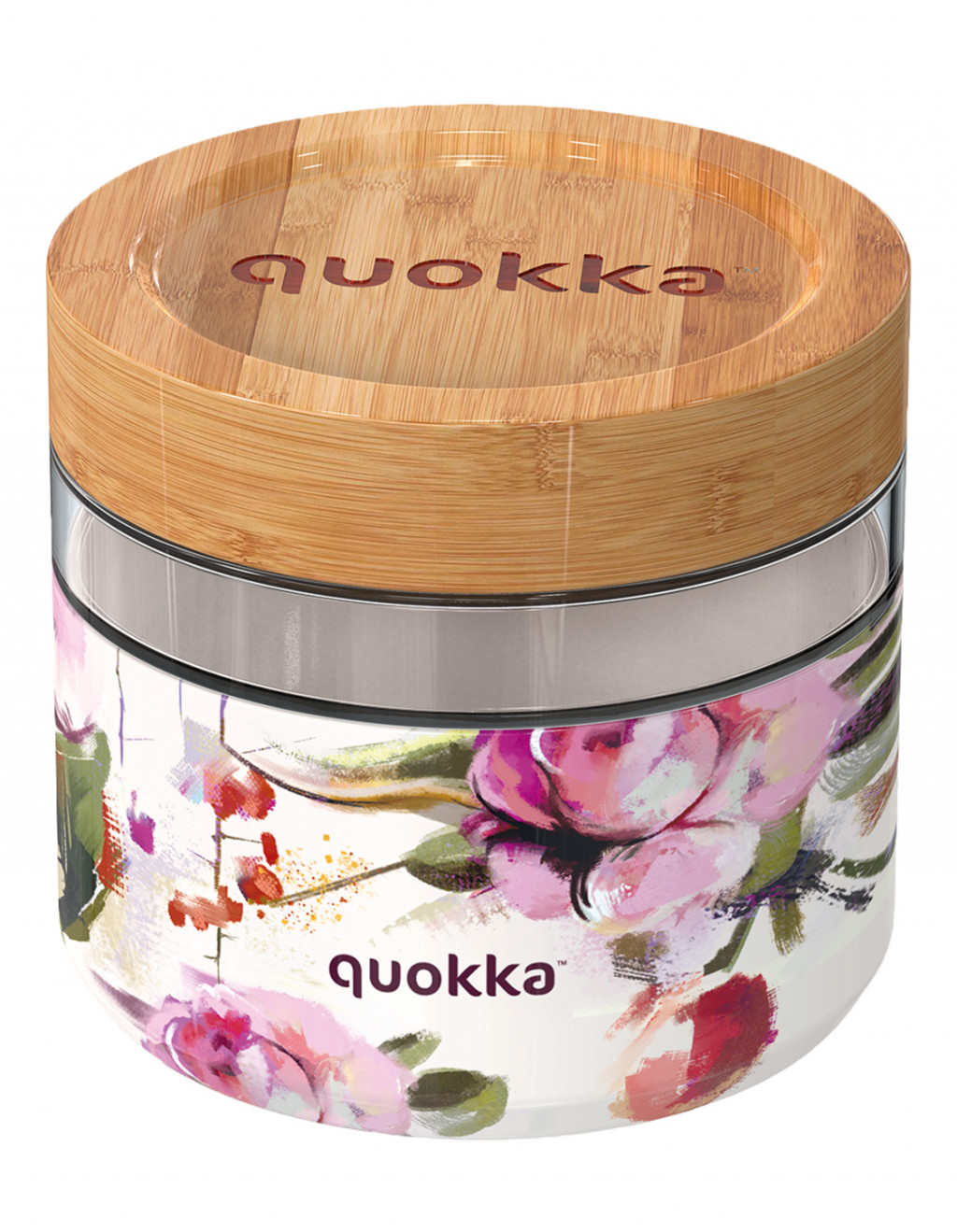 Quokka Skleněná nádoba na jídlo Deli Dark Flowers 820 ml