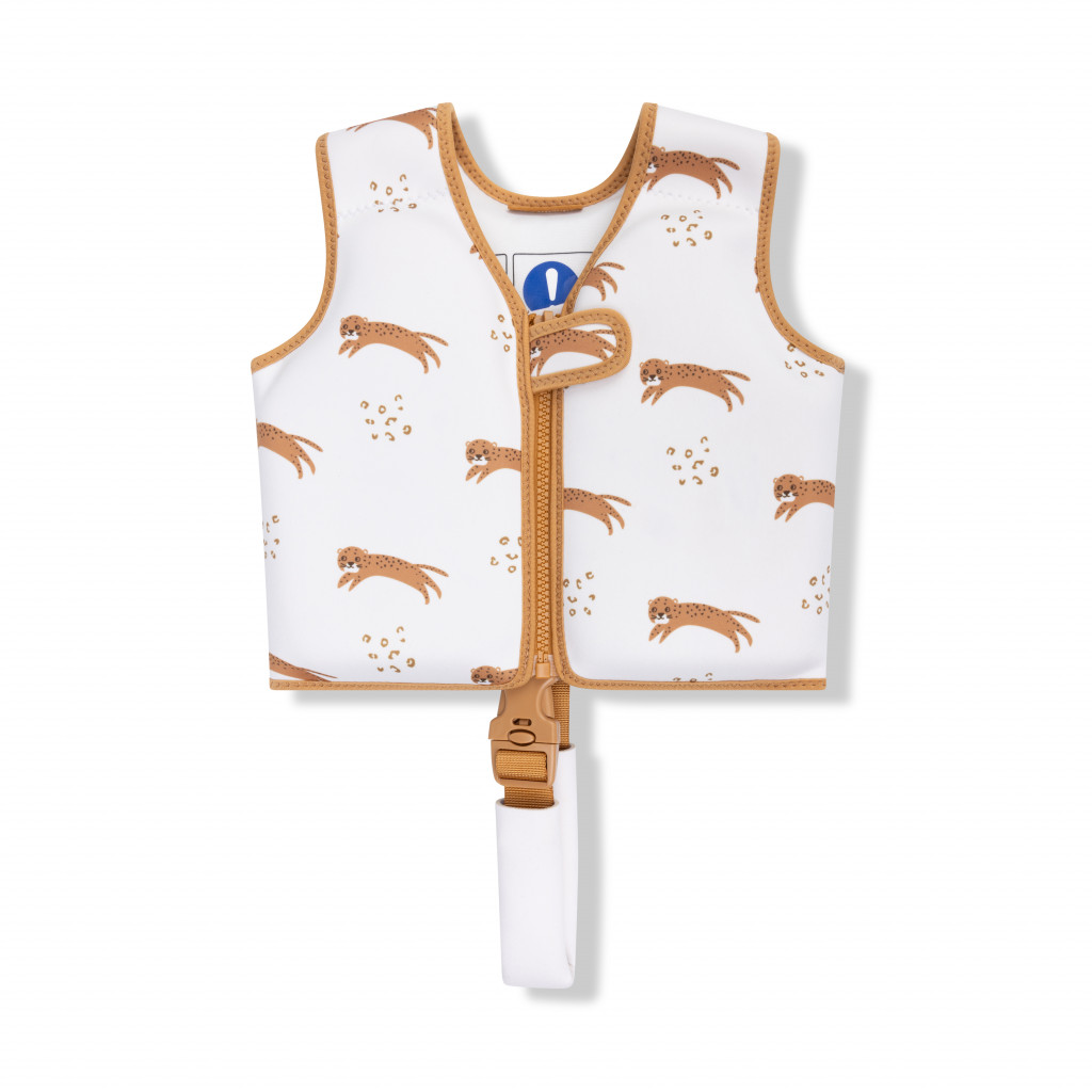 Swim Essentials Plovací vesta pro děti Brown Leopard 1-2 roky