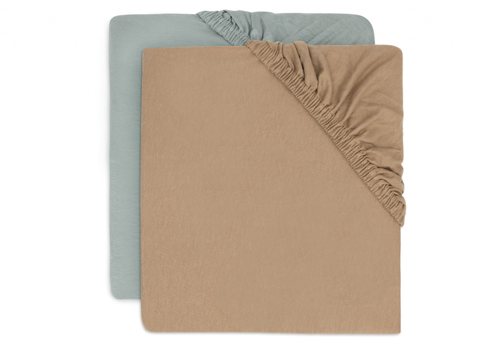 Jollein Prostěradlo napínací 140/150 x 70/75 cm 2 ks Sea Green