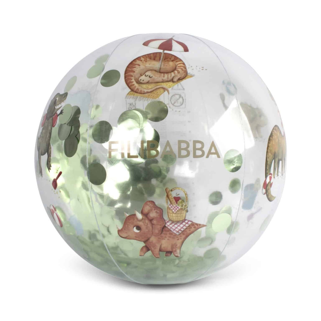 Filibabba Plážová lopta alfie - dino beach confetti