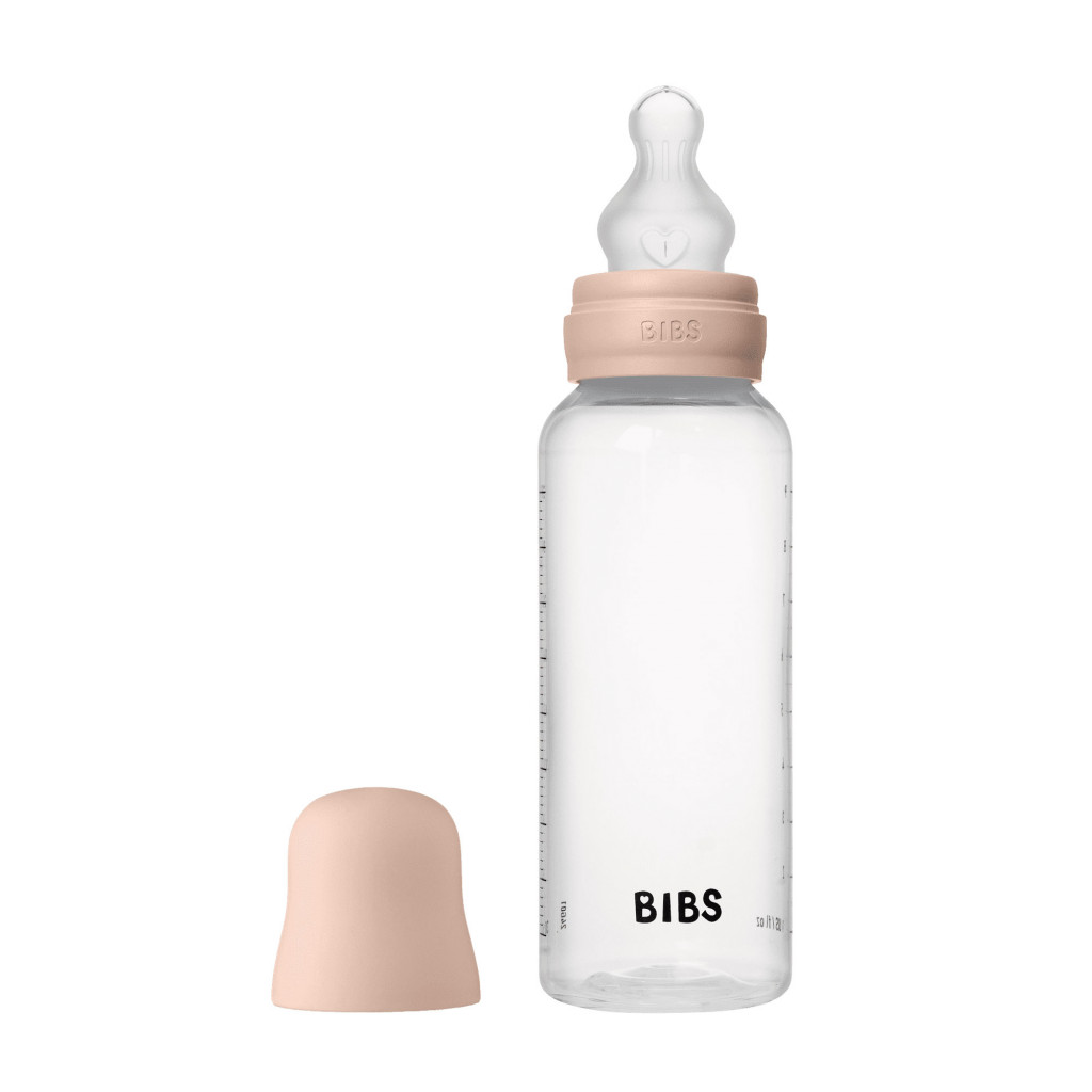 BIBS Antikoliková fľaša so silikónovým cumlíkom 270ml (Blush)