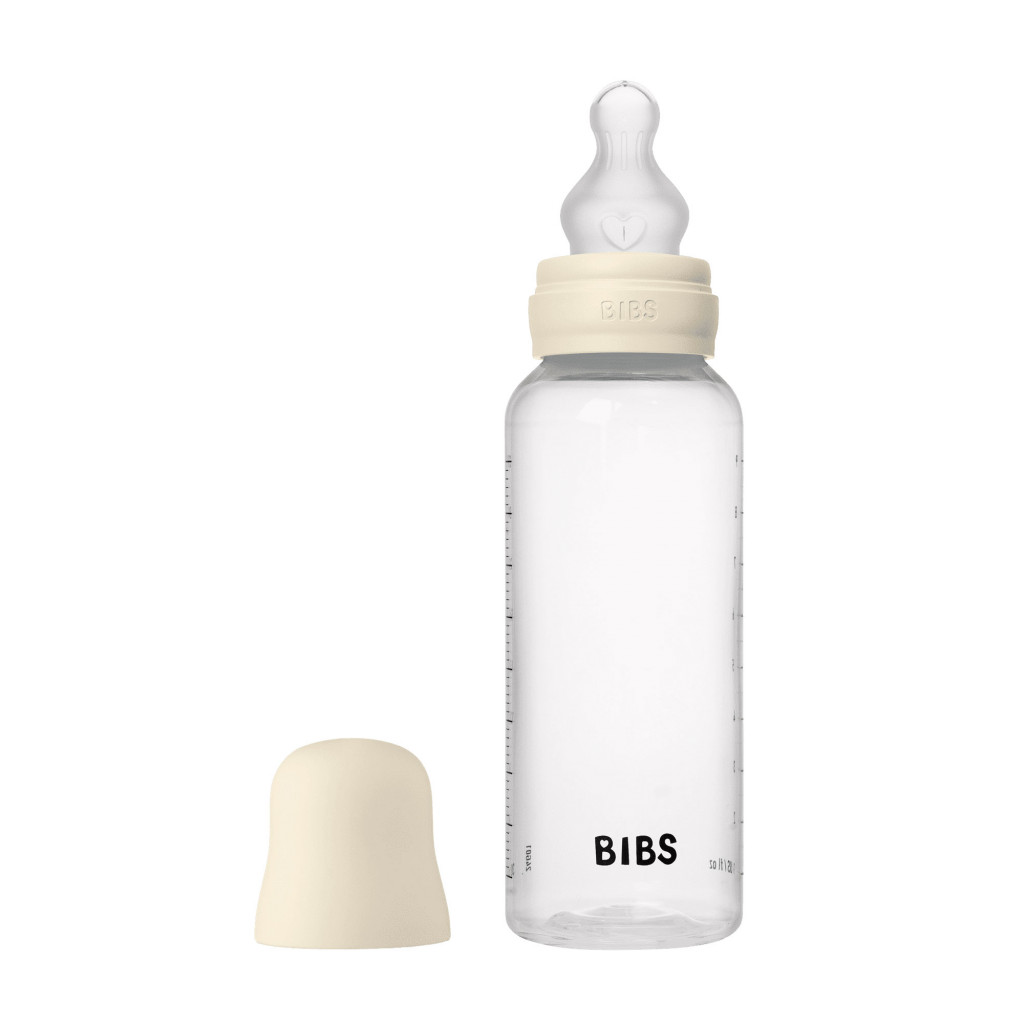 BIBS Antikoliková fľaša so silikónovým cumlíkom 270ml (Ivory)