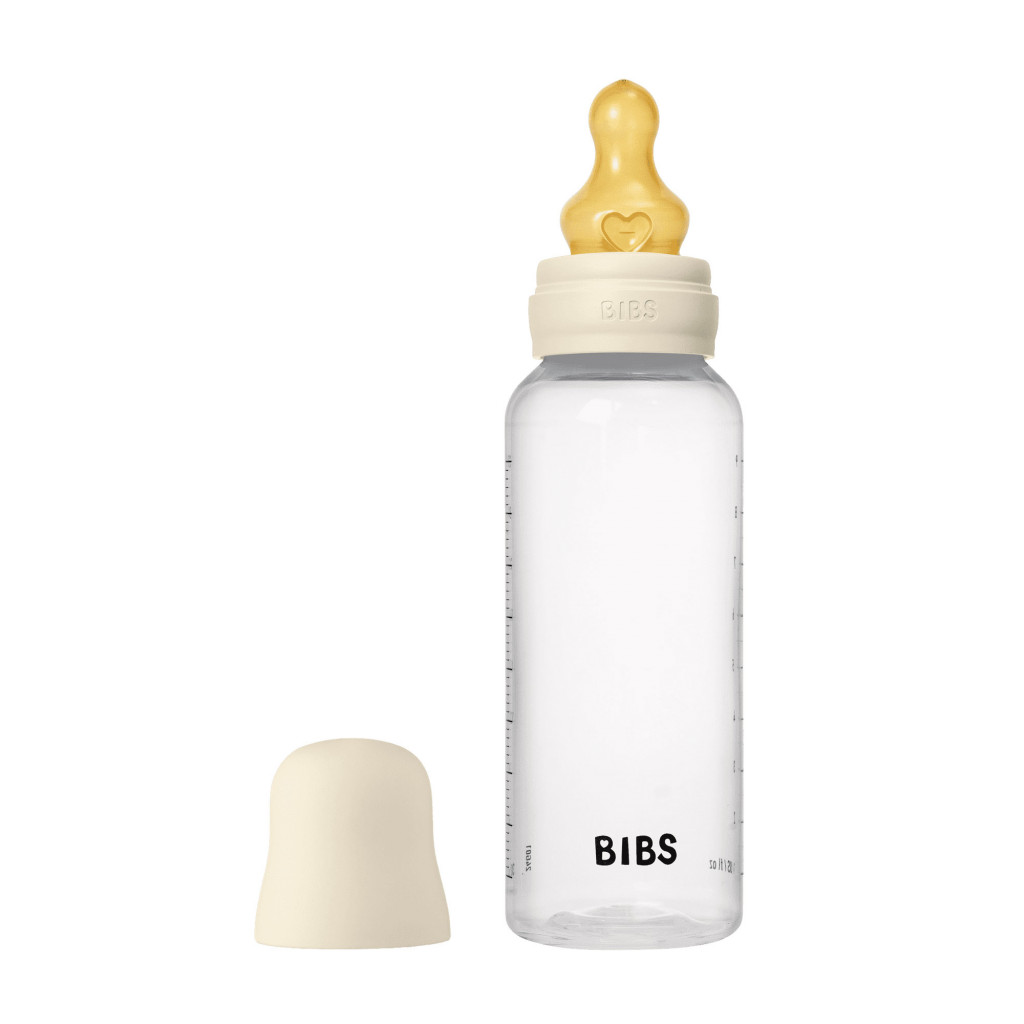 BIBS Antikoliková fľaša s kaučukovým cumlíkom 270ml (Ivory)