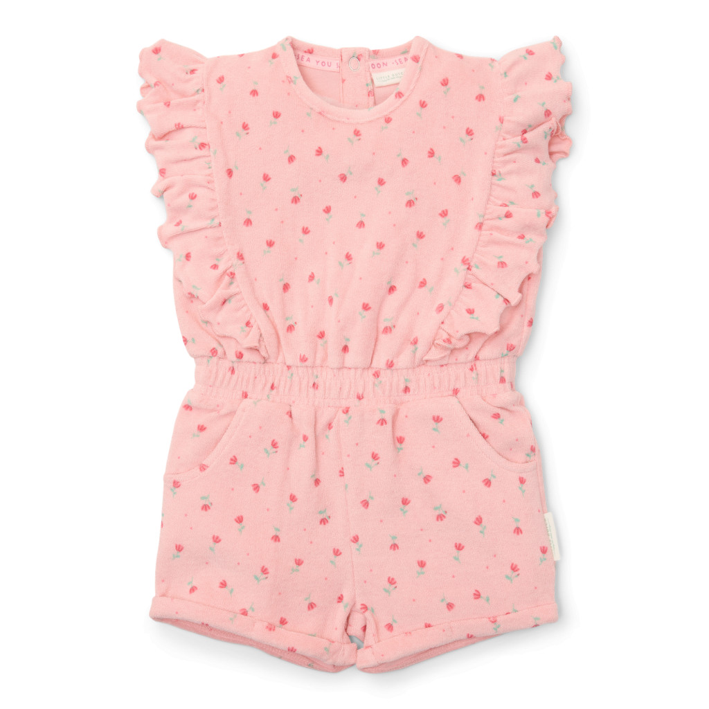 Little Dutch Overal letní Sunny Flowers Blush Pink vel. 86/92