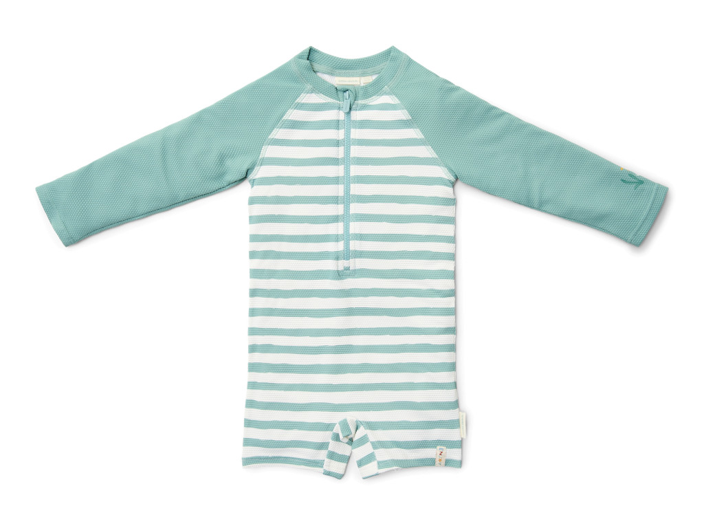 Little Dutch Plavky dlouhý rukáv Stripes Surf Blue vel. 74/80