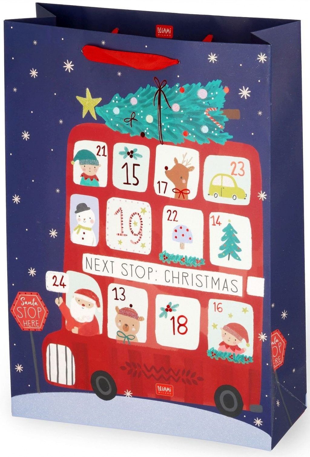 Legami Darčeková taška Legami Gift Bag - X-Large - Christmas Bus