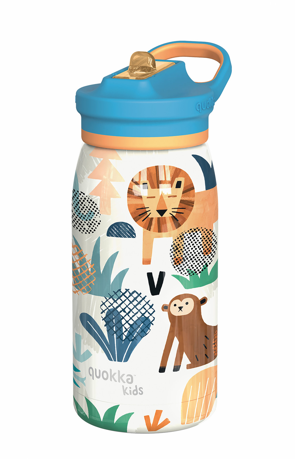 Quokka Nerezová termoláhev s pítkem Pop Kids Safari 445 ml