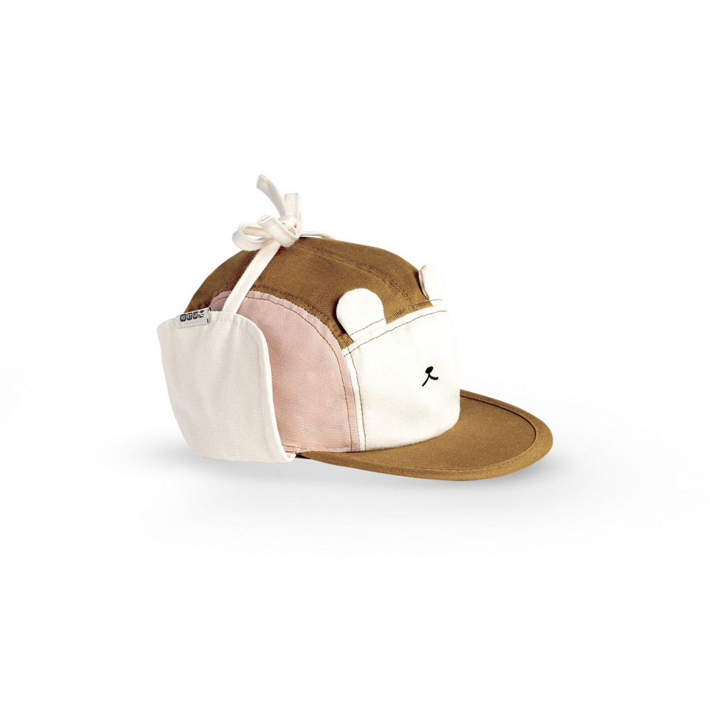 KiETLA Šiltovka OURS‘ON s ochranou krku s UV ochranou 2-6 rokov (Pink Brown)