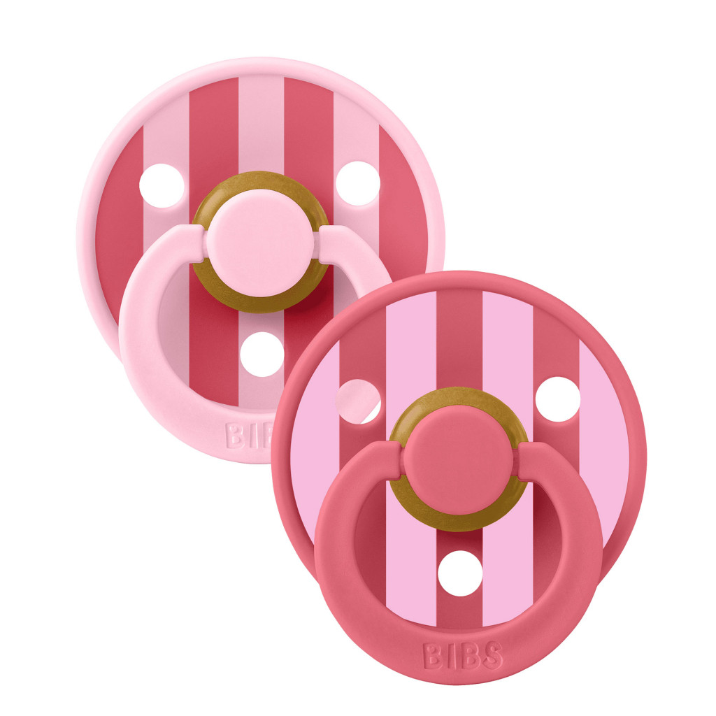 BIBS Colour Block cumlíky z prírodného kaučuku 2ks - veľkosť 2 (Baby Pink Coral Mix)