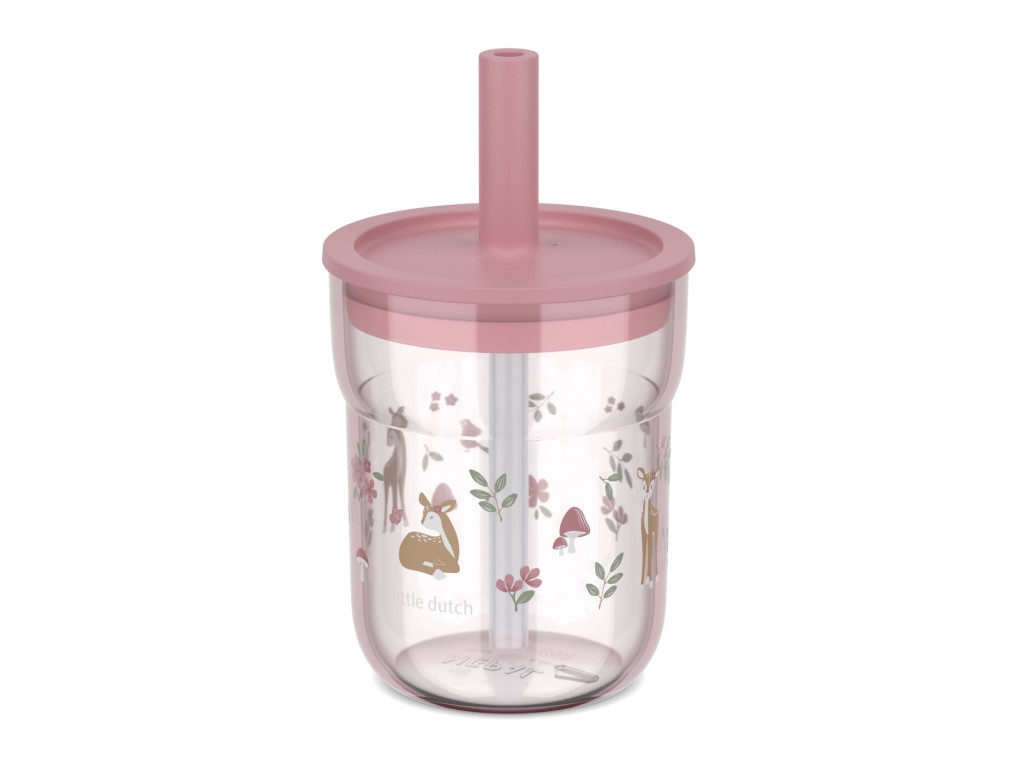 Little Dutch Kelímek s brčkem 250 ml Fairy Garden