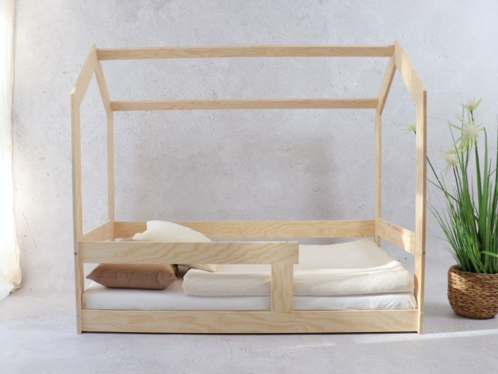 Elis design Posteľ domček Basic so zábradlím - nízka rozmer lôžka: 80 x 190 cm