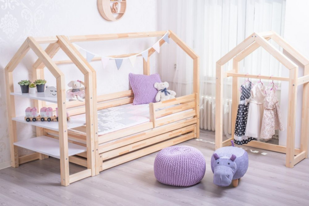 Elis design Domčeková posteľ Premium so šuflíkom rozmer lôžka: 160 x 200 cm, šuplík, nožičky: s nožičkami a so šuplíkom, zábrany: obe