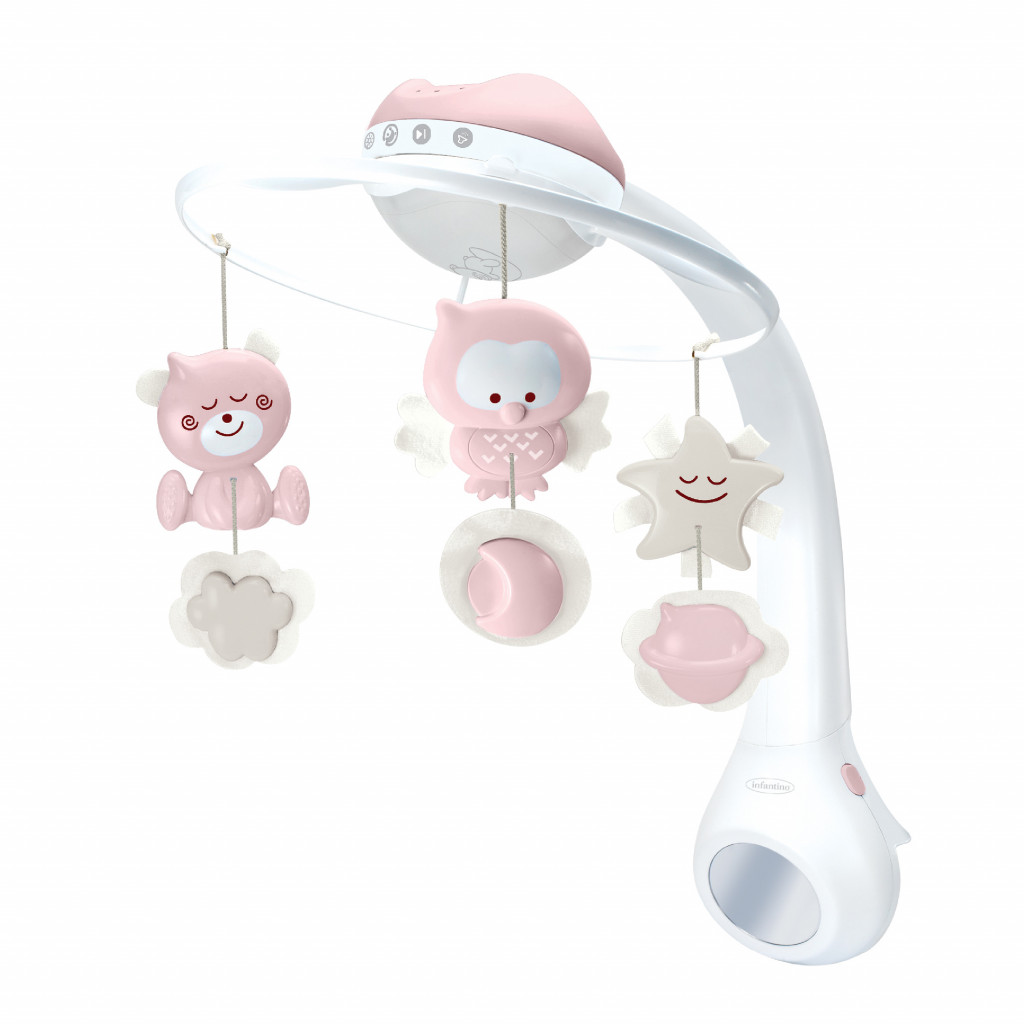 Infantino Hudební kolotoč s projekcí 3v1 Dusty Pink