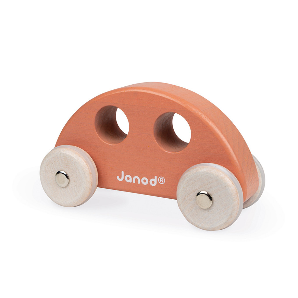 Janod Dřevěné auto retro brouk hnedočervený  Cocoon