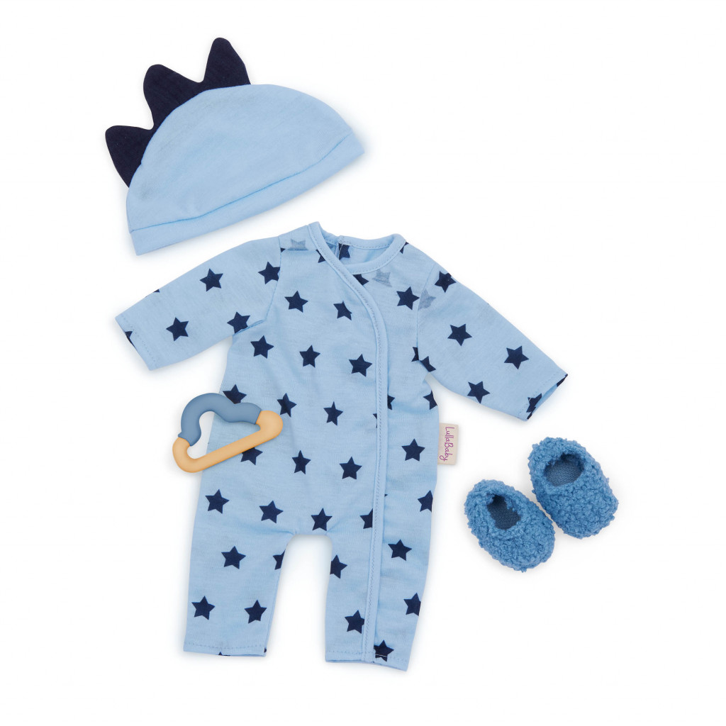 LullaBaby Overal pro panenky modrý s doplňky