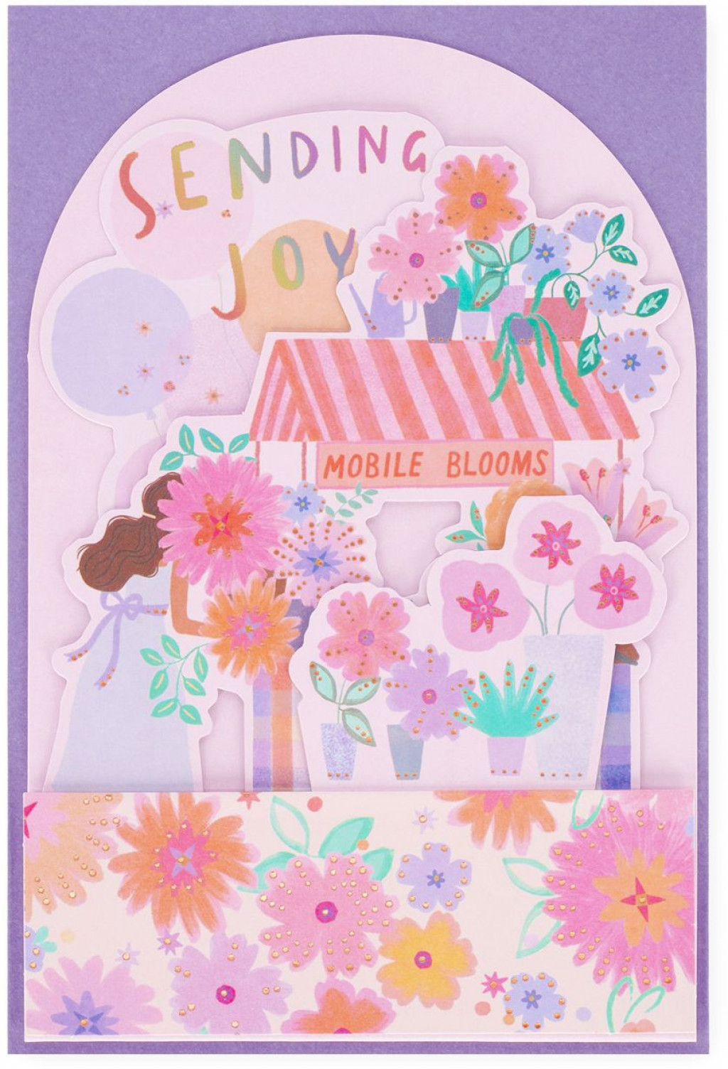 Legami Darčekové prianie Legami Pop-Up Card - Pop-Up Greeting Card - Flower Cart