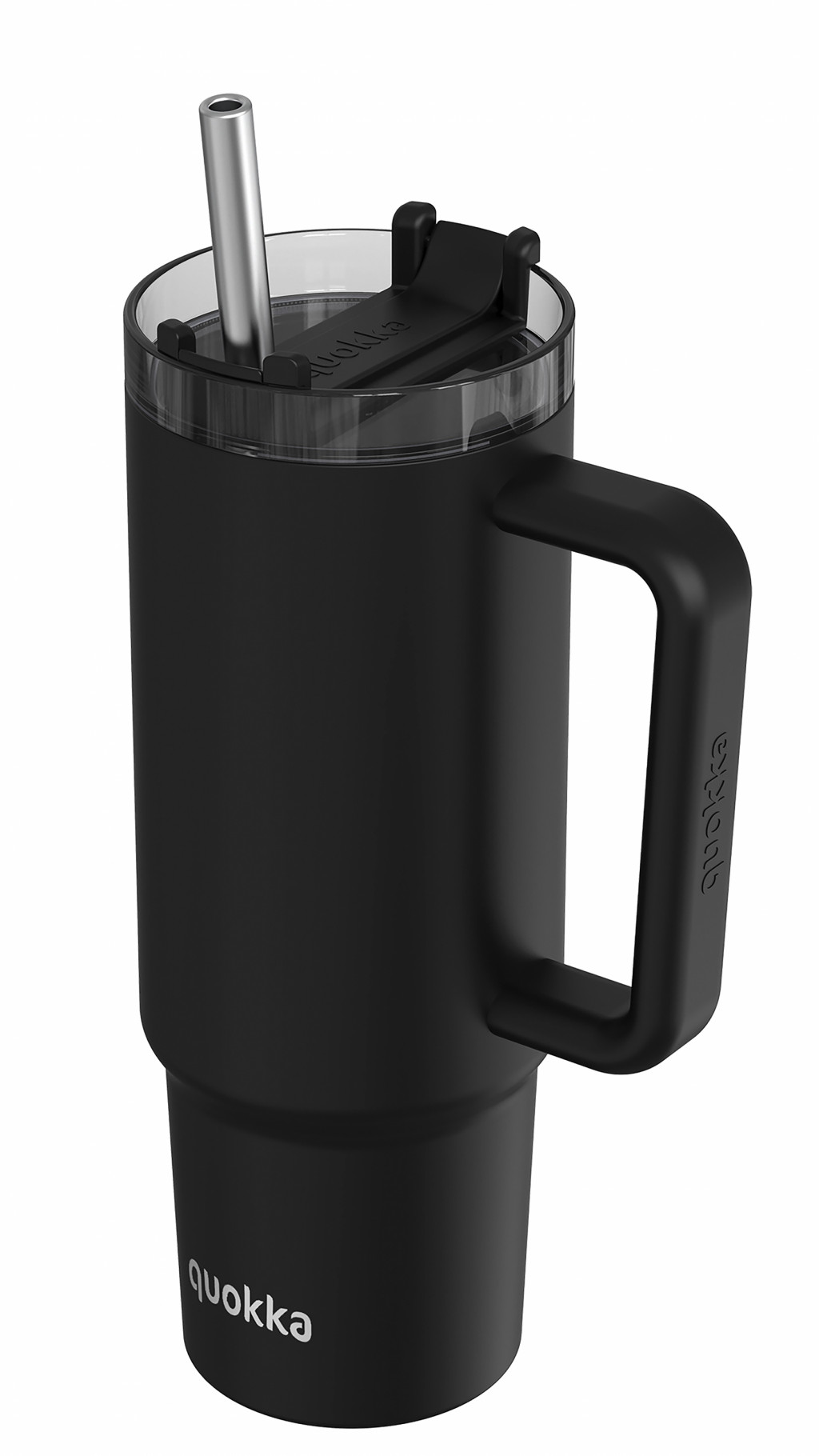 Quokka Nerezový termohrnek s brčkem Vibe Black 880 ml