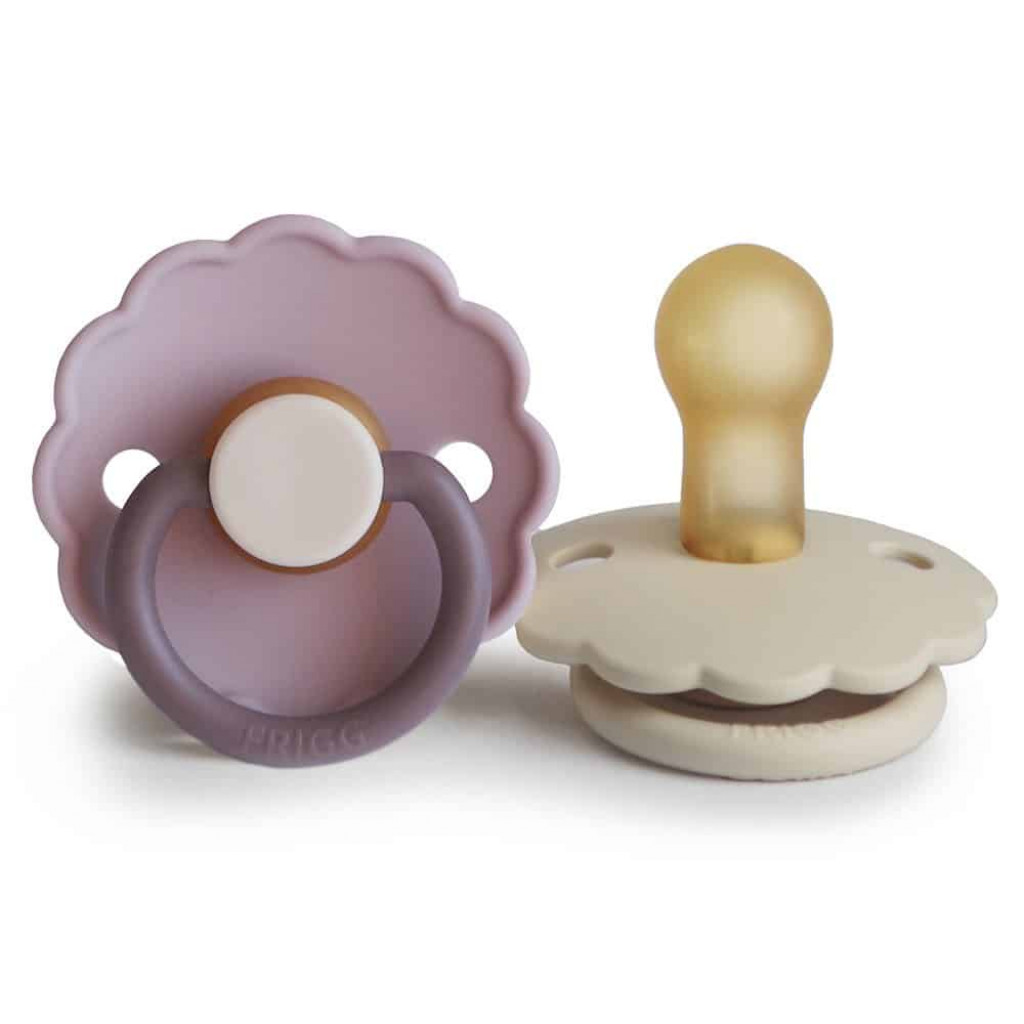 Frigg Dvojbalenie cumlíkov frigg daisy lavender haze/ cream, 0-6m, kaučuk