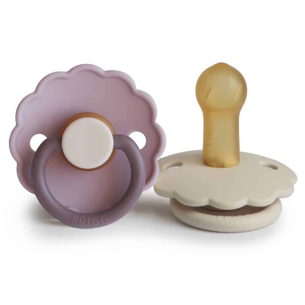 Frigg Dvojbalenie cumlíkov frigg daisy lavender haze/ cream, 6-18m, kaučuk