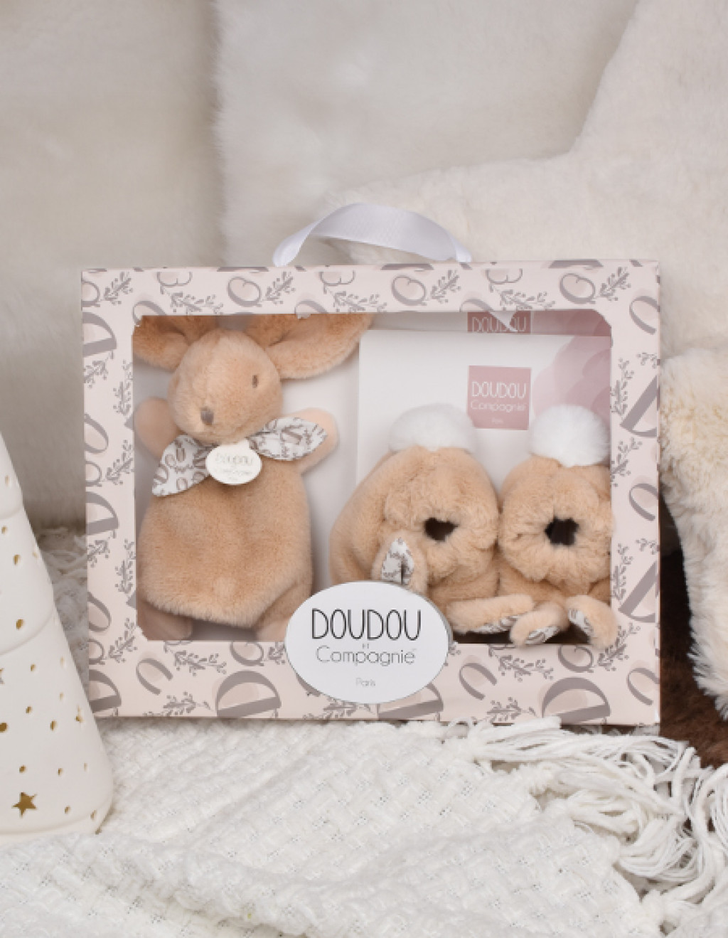 DouDou ET Compagnie DC4260 DouDou et compagnie Dárková krabička zajíček 15cm - Béžová