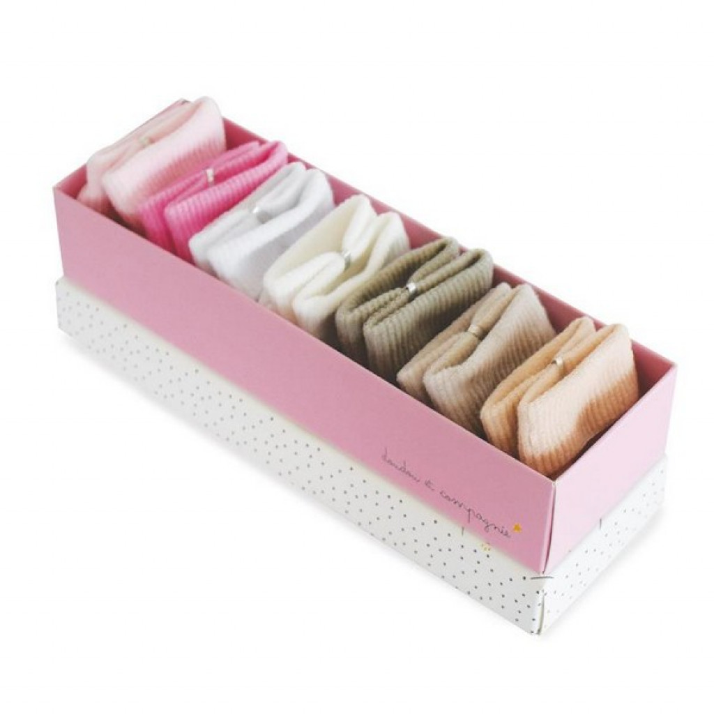 DouDou ET Compagnie Doudou et Compagnie Set ponožek v krabičce 0-6m růžové