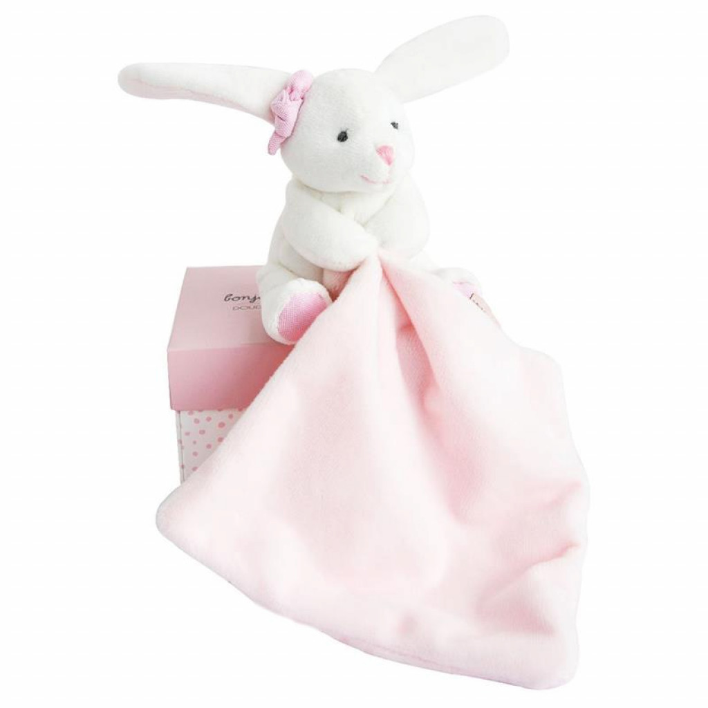DouDou ET Compagnie DouDou et Compagnie Mojkáček Zajíček v krabičce růžový